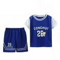 thumbnail image 1 of Jamsmile Toddler Boys Outfit Sets Sports Tracksuits 2 Piece Basketball Performance Tank Tops And Mesh Shorts Quick Drying Sets, 18-24 Monthss, 1 of 3