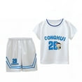 thumbnail image 1 of Jamsmile Toddler Boys Outfit Sets Sports Tracksuits 2 Piece Basketball Performance Tank Tops And Mesh Shorts Quick Drying Sets, 4-5 Years, 1 of 3