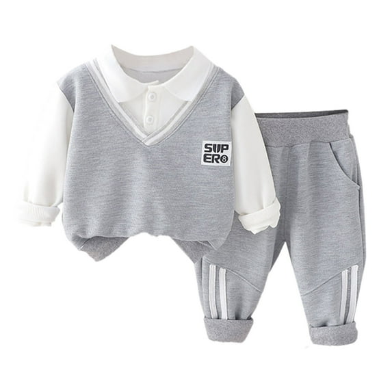 Jamsmile Toddler Boys Outfit Sets Spring Long Sleeve Sweatshirts + Pants 3 Piece Child Boys Outfits Sets