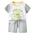 thumbnail image 1 of Jamsmile Toddler Boys Outfit Sets Summer Cartoon Print Short Sleeve Tops And Shorts 2 Piece Children Boys Suits, 18-24 Monthss, 1 of 4