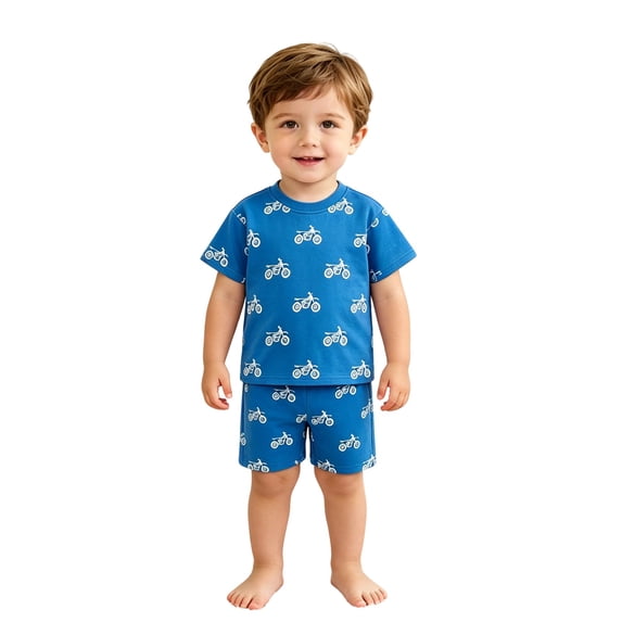 Jamsmile Toddler Boys Outfit Sets Summer Graphic Print Short Sleeve 2 Piece T-Shirt And Gym Shorts Boys Activewear Clothing Set