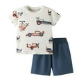 thumbnail image 1 of Jamsmile Toddler Boys Outfit Sets Summer Round Neck Short Sleeve T-shirts And Shorts Kids Boys Clothes Sets Two Piece Outfits , 7-8 Years, 1 of 5