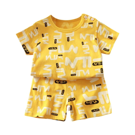 Jamsmile Toddler Boys Outfit Sets Summer Round Neck T Shirts With Elastic Waist Shorts Active Play Clothes Outdoor Kids Boys Sports Sets