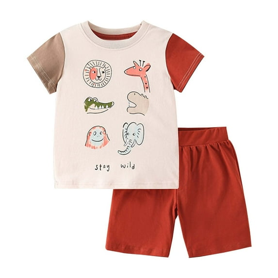 Jamsmile Toddler Boys Outfit Sets Summer Short Sleeve T-shirts And Shorts Kids Trendy Clothing Cool Boys Two Piece Sets , 18-24 Monthss