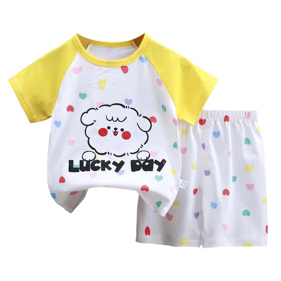 Jamsmile Toddler Boys Outfit Sets Summer Short Sleeve cartoon print T Shirts   Shorts Sets Casual 2 Piece Playwear Kids Boys Clothes Breathable Daily Wear