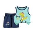 thumbnail image 1 of Jamsmile Toddler Boys Outfit Sets Two Piece Casual Sportswear Round Neck Tops With Shorts Two Piece Clothes Daily Play Outdoor Activities, 1 of 3