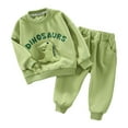 thumbnail image 1 of Jamsmile Toddler Boys Outfit Sets Warm Cartoon Dinosaur Sweatersirts Tops + Pants Outfits Kids Boys Girls Sets, 1 of 3