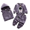thumbnail image 1 of Jamsmile Toddler Boys Outfit Winter Warm Long Sleeve Sweatshirt + Vest + Trousers Sets Three Piece Outfits, 1 of 3