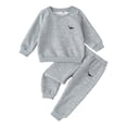 thumbnail image 1 of Jamsmile Toddler Boys Outfits Sets Dinosaur Embroidery Long Sleeve Hoodie And Jogger Cozy Wear Kids Boys Two Piece Outfits, 1 of 9