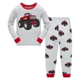 thumbnail image 1 of Jamsmile Toddler Boys Outfits Sets Graphic Car Print Long Sleeve Tops + Pants 2 Piece Sleepwear Kids Boys Lounge Clothes Sets, 1 of 2