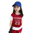 thumbnail image 1 of Jamsmile Toddler Boys Outfits Sets Summer 2 Piece Casual Short Sleeve Letter Print Tshirts With Shorts Athletic Clothes Kids Boys Daily Wear Clothing Sets, 1 of 8