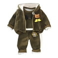 thumbnail image 1 of Jamsmile Toddler Boys Outfits Sets Warm Hooded Vests Long Sleeve Sweatshirts + Trousers Sets Childrens Three Piece Outfits, 1 of 9