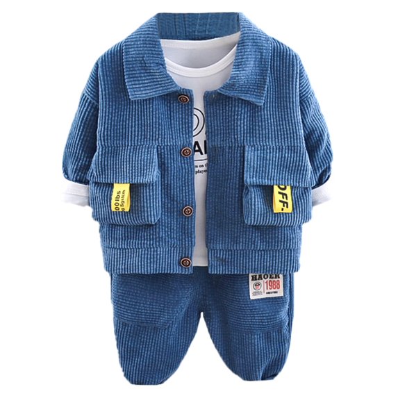 Jamsmile Toddler Boys Outfits Sets Warm Outfit Children Suit Baby Winter Three Piece Outfits Child Long Sleeve Sweatshirt Trousers Sets