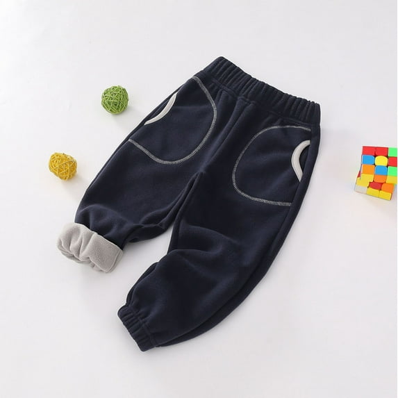 Jamsmile Toddler Boys Pants Kids Casual Pants Thicken Close Pants With Pockets Loose Trousers