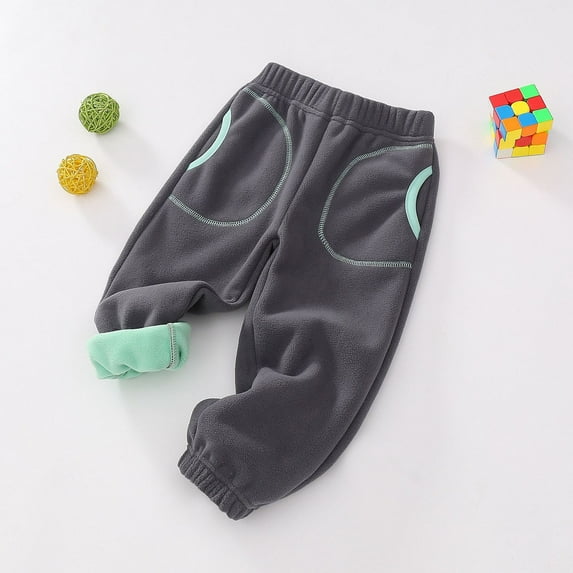 Jamsmile Toddler Boys Pants Kids Casual Pants Thicken Close Pants With Pockets Loose Trousers