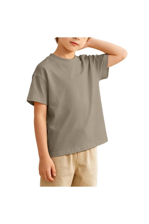 Toddler Boys Tshirts Solid Color Summer Basic Tee Shirts Soft Short Sleeve Top Wear Comfort Children Boys T-Shirts