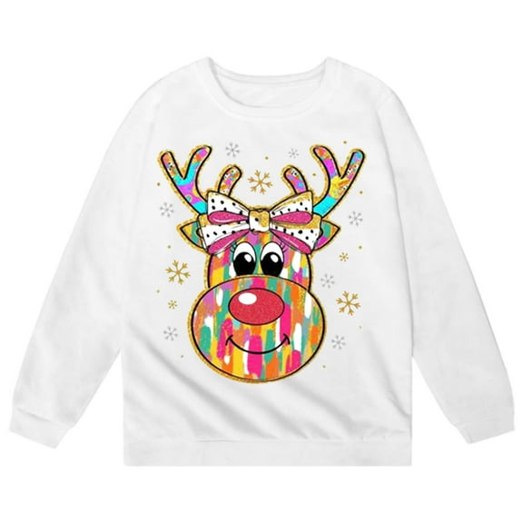 Jamsmile Toddler Girls Christmas Sweatshirts Autumn Warm Crewneck Pullovers Long Sleeve Casual Xmas Tops For Holiday