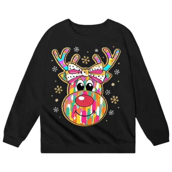 Jamsmile Toddler Girls Christmas Sweatshirts Autumn Warm Crewneck Pullovers Long Sleeve Casual Xmas Tops For Holiday