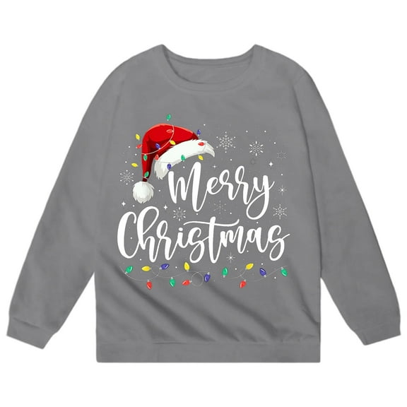 Jamsmile Toddler Girls Christmas Sweatshirts Autumn Winter Crewneck Pullovers Long Sleeve Soft Holiday Child Girls Xmas Tops
