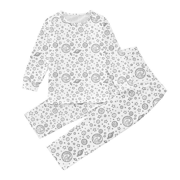 Jamsmile Toddler Girls Coloring Pajamas For Kids Children Diy Hand Hoodie And Pants Sleepwear