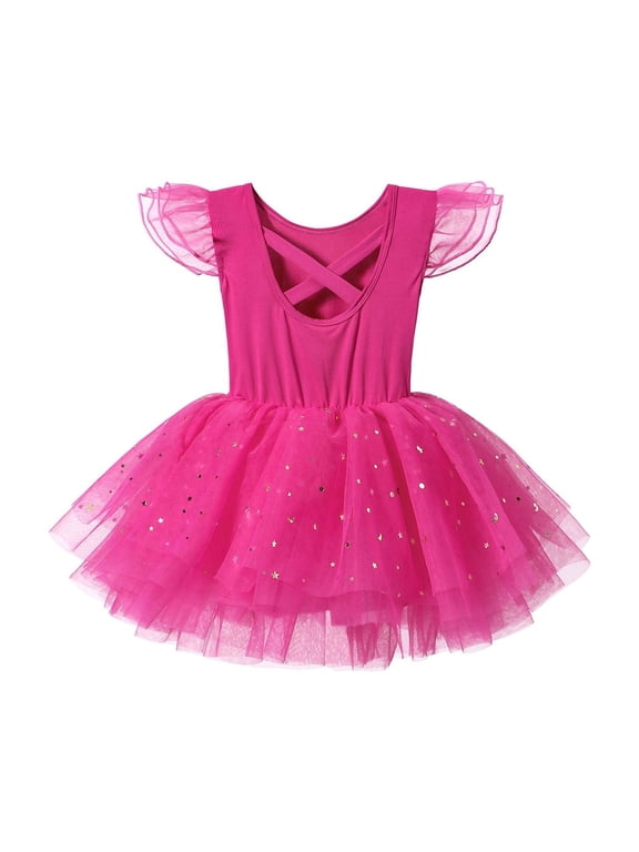 Toddler Girls Dress Ballet Practice Tutu Skirts Performances Training With Flared Children Girls Dance Princess Dress