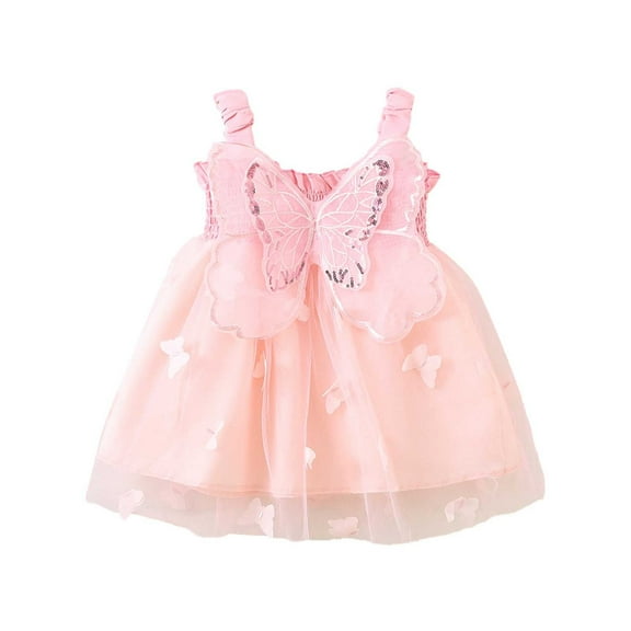Jamsmile Toddler Girls Dress Cute butterfly Back bowknot Dress With Colorful Bow Mesh Embroidery Princess Tulle Tutu Dresses