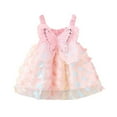 thumbnail image 1 of Jamsmile Toddler Girls Dress Cute butterfly Back bowknot Dress With Colorful Bow Mesh Embroidery Princess Tulle Tutu Dresses, 1 of 3