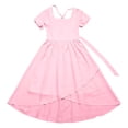thumbnail image 1 of Jamsmile Toddler Girls Dress Solid Color Short Sleeve Wide Ruffled Hem Long Dresses Children Girls Princess Maxi Dress, 1 of 2
