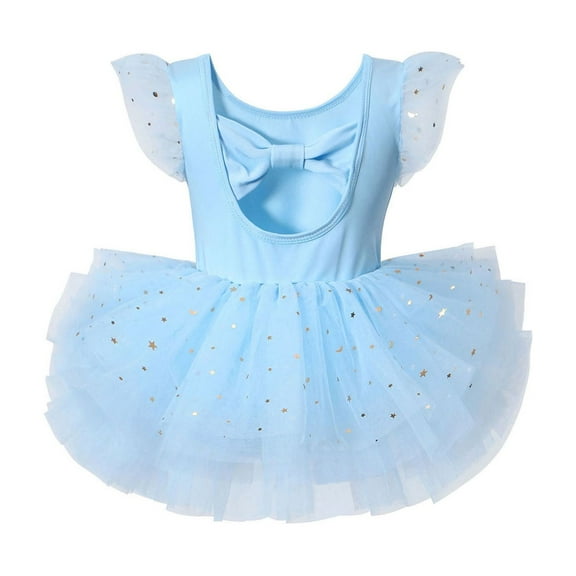 Jamsmile Toddler Girls Dress Solid Elegant Ballet Practice Dresses Children Girls Bow Tutu Dance Performance Princess Dress