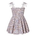 thumbnail image 1 of Jamsmile Toddler Girls Dress Summer Beach Floral Print Princess Dresses Kids Girls Tie Back Knot Beach Twirly Sundress, 1 of 7