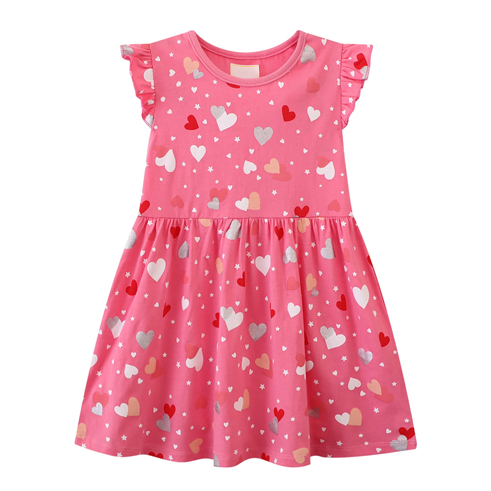 Baby Girl Cartoon Print Pattern Sleeveless Cute Dress In Summer