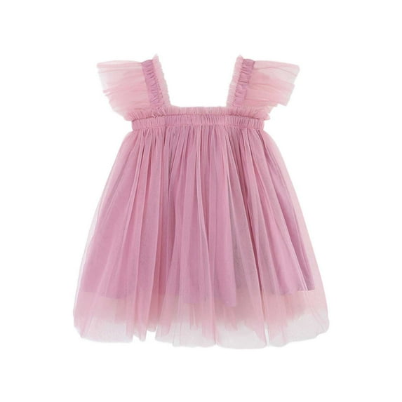 Jamsmile Toddler Girls Dress Summer Fly Sleeveless Mesh Tulle Dance Party Princess Dresses Holiday Pageant Ball Gowns Tutu Sundress