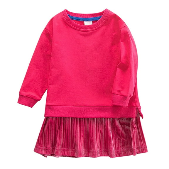 Jamsmile Toddler Girls Dress Summer Solid Color Sweatshirts Style Hooded Dresses Cute Casual Children Girls Pullovers Sundress