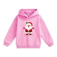 thumbnail image 1 of Jamsmile Toddler Girls Hoodies Hooded Santa Claus Print Pullover Sweatshirts Cozy Winter Warm Child Girls Holiday Tracksuits, 1 of 4