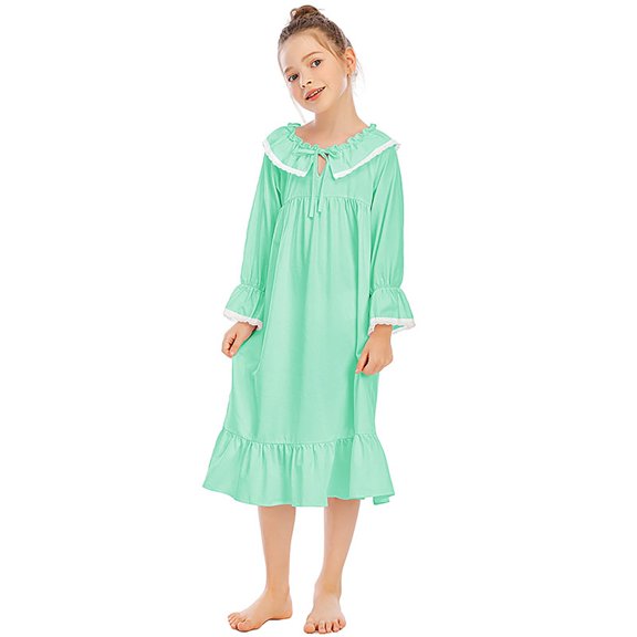 Jamsmile Toddler Girls Nightdress Spring Autumn Ruffles Homewear Pajamas ChildrenS Little Girls Nightdress