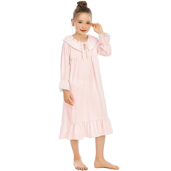 Jamsmile Toddler Girls Nightdress Spring Autumn Ruffles Homewear Pajamas ChildrenS Little Girls Nightdress