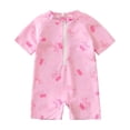 thumbnail image 1 of Jamsmile Toddler Girls One Piece Swimsuits Bow Front Snap Closure Rash Guard Bathing Suits Summer Beach Pool Swimwear, 1 of 2
