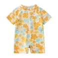 thumbnail image 1 of Jamsmile Toddler Girls One Piece Swimwear Swimsuits Floral Print Front Zip Up Rash Guard Bodysuits Girls Swimwear Bathing Suits, 1 of 2