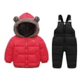 thumbnail image 1 of Jamsmile Toddler Girls Outfit Sets Winter Snowsuits Thermal Padded Jackets With Overalls Pants Warm Little Girls Cozy Outfits, 1 of 9