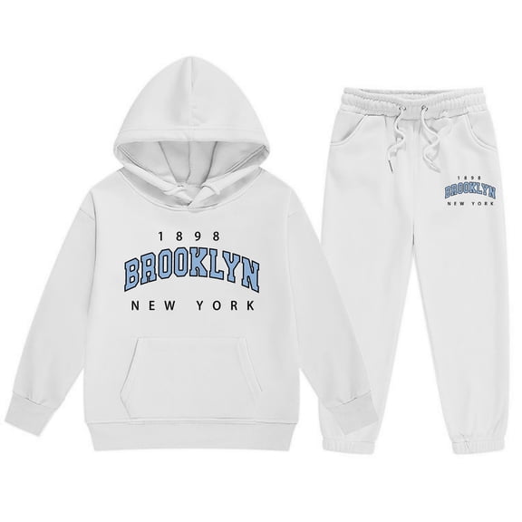 Jamsmile Toddler Girls Outfits Sets 2 Pieces Graphic Pullover Hoodie Tops And Sweatpants Unisex Kids Tracksuit Set