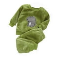 thumbnail image 1 of Jamsmile Toddler Girls Outfits Sets Autumn Winter Ticken Fuzzy Coral Velvet Tops With Pants Warm Children Little Girls Homewear Sets, 1 of 3