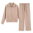 thumbnail image 1 of Jamsmile Toddler Girls Outfits Sets Casual Tracksuit Zip Up Hoodies With High Waist Wide Leg Joggers Child Girls Athletic Outfits, 1 of 4