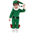 thumbnail image 1 of Jamsmile Toddler Girls Outfits Sets Christmas Party Clothes Long Sleeve Shirts + Pants + Santa Claus Hats Xmas 3PC Outfits, 1 of 8