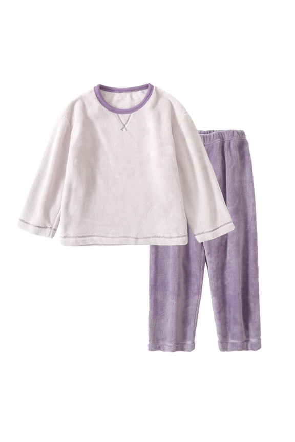 Toddler Girls Outfits Sets Fuzzy Warm Solid Color Soft Fuzzy Homewear With Sweatpants 2pcs Children Girls Home Wear