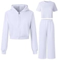 thumbnail image 1 of Jamsmile Toddler Girls Outfits Sets Hooded Soft Comfy Athletic Short Sleeve Tops + Hoodies And Pants 2 Piece Girls Tracksuits, 1 of 5