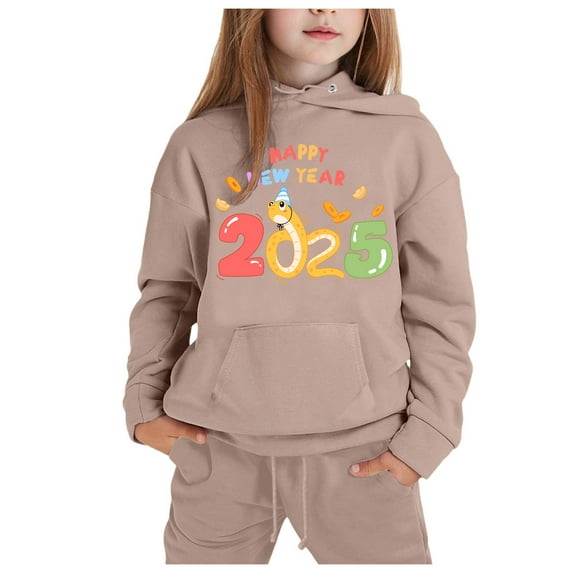 Jamsmile Toddler Girls Outfits Sets Kids Long Sleeve 2025 Print Hooded Hoodies Tops + Pants Sets Tracksuits