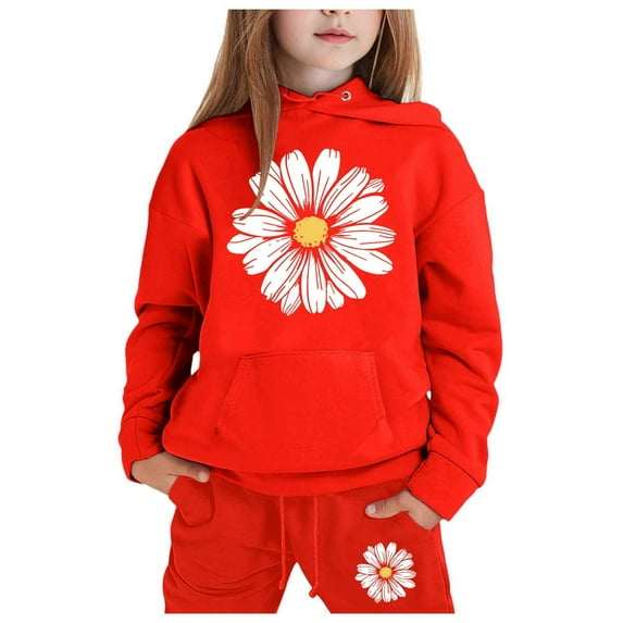 Jamsmile Toddler Girls Outfits Sets Long Sleeve Daisy Print Hoodies Tops + Pants Kids Boys Tracksuits
