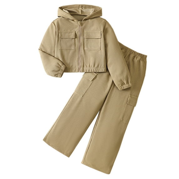 Jamsmile Toddler Girls Outfits Sets Solid Color Long Sleeve Top And Pants Outfits Fall Winter Athletic Wear Play Warm Tracksuits