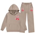 thumbnail image 1 of Jamsmile Toddler Girls Outfits Sets Sports Tracksuits Cherry Print Hooded Sweatpants And Joggings 2 Piece Children Girls Suits, 1 of 3
