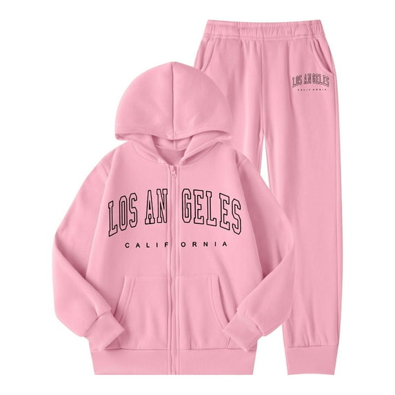 Jamsmile Toddler Girls Outfits Sets Tracksuits Winter Warm Letter Print Hoodie + Jogger Pants Two Piece Athletic Playwear